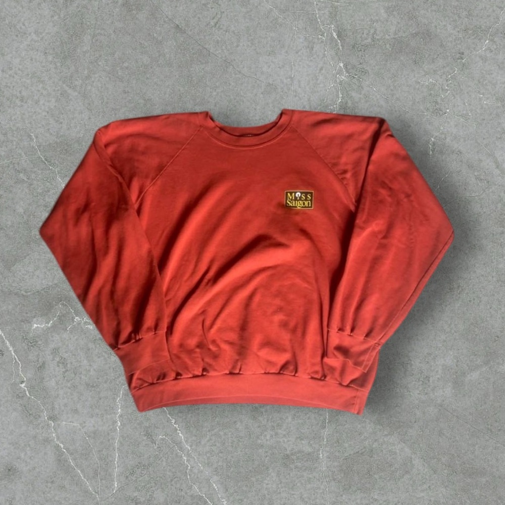 Vintage Miss Salgon Sweatshirt Mens XL Red 80s Princess Of Wales‎ Fleece Theatre